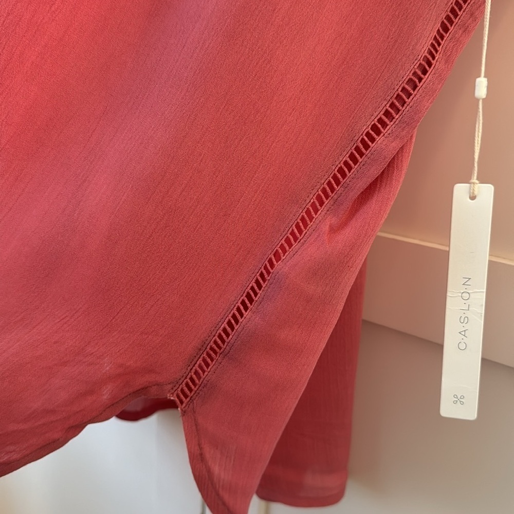 Caslon Oversized Rayon Blouse Blush Size large NWT - Picture 5 of 10